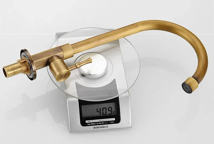 Lisslune | Elegant Swan Neck Kitchen Faucets made of Antique Brass