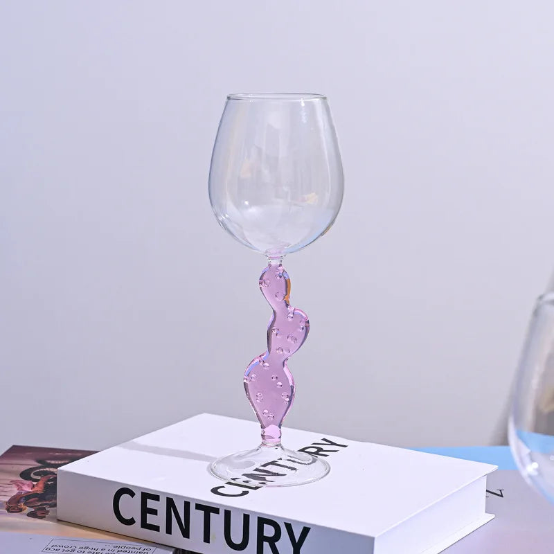 Rynx | Cactus Stemware Wine Glass Cocktail Glass Heat Resistant Glass Red Wine Glass Cocktail Goblet Drinking Utensils Barware