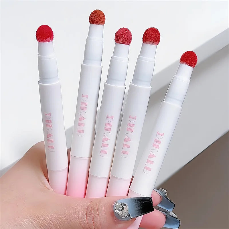 Rynx | Matte Lip Mud Air Cushion Lips Cream Brick Red Lip Lacquer Powder Lipstick Pen Non-Stick Cup Women's Lip Color Korean Makeup