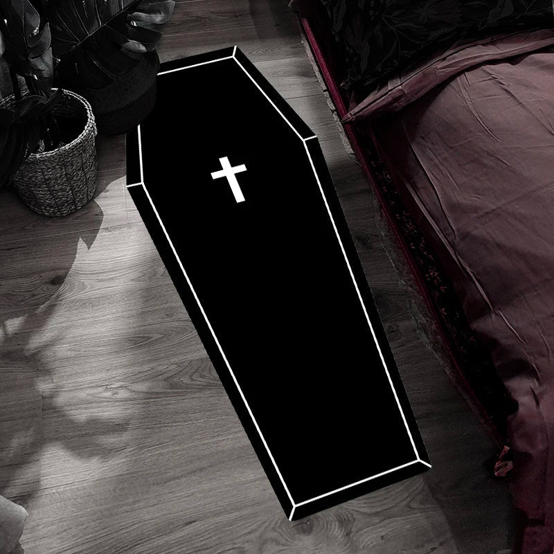 Rynx | Cross Black White Minimalist Rug Comfortable Refreshing Bedroom Decoration Rugs Dirty Easy to Clean Hallway Rug Wallpaper IG