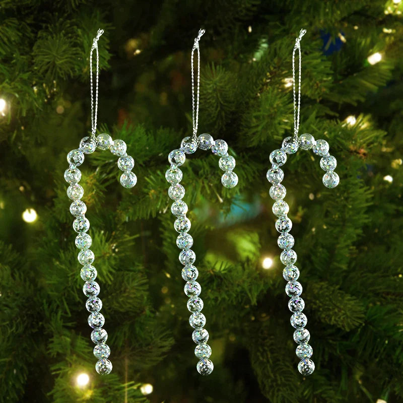 Rynx Christmas Tree Transparent Snowflake Hanging Ornaments Acrylic Pendants 2024 Christmas Decoration for Home Navidad Gifts New Year