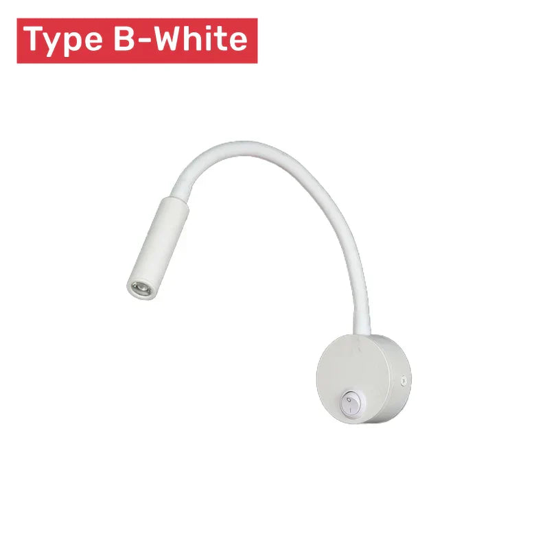 Lisslune | Modern Flexible LED Reading Wall Lamp with Switch for Bedroom and Study - 1W/3W