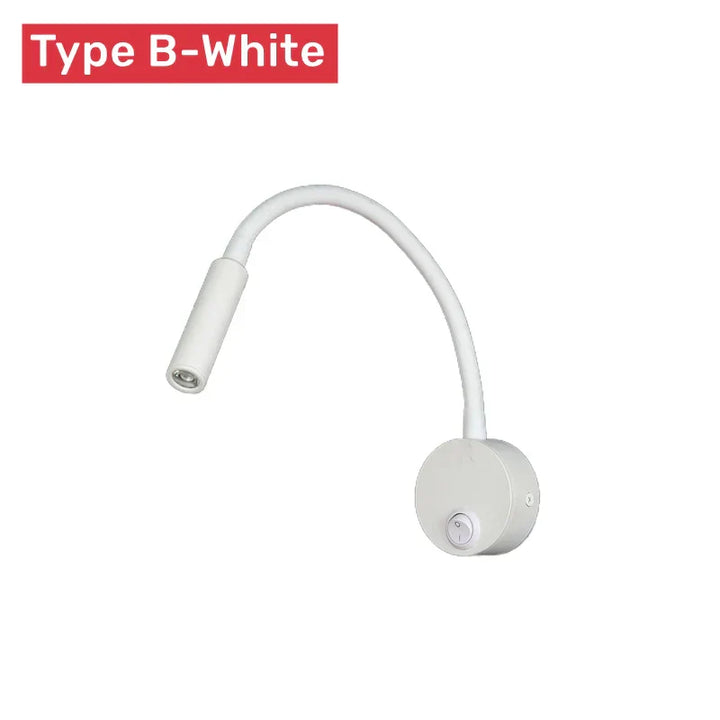 Lisslune | Modern Flexible LED Reading Wall Lamp with Switch for Bedroom and Study - 1W/3W
