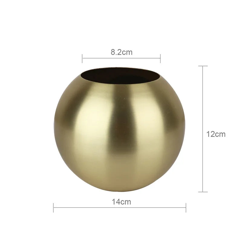 Lisslune | Stainless Steel Vase in Nordic Style Desktop Flower Pot BeFlower Pots Gold Black Rose Gold Classic Home Decoration