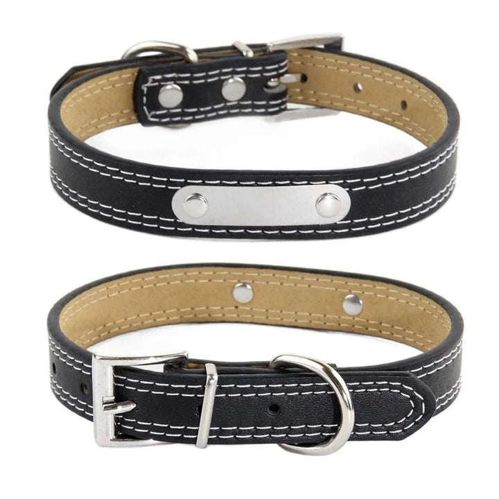 Lisslune | Glamorous Personalized Engraved Leather Dog Collar with Sparkling Accents
