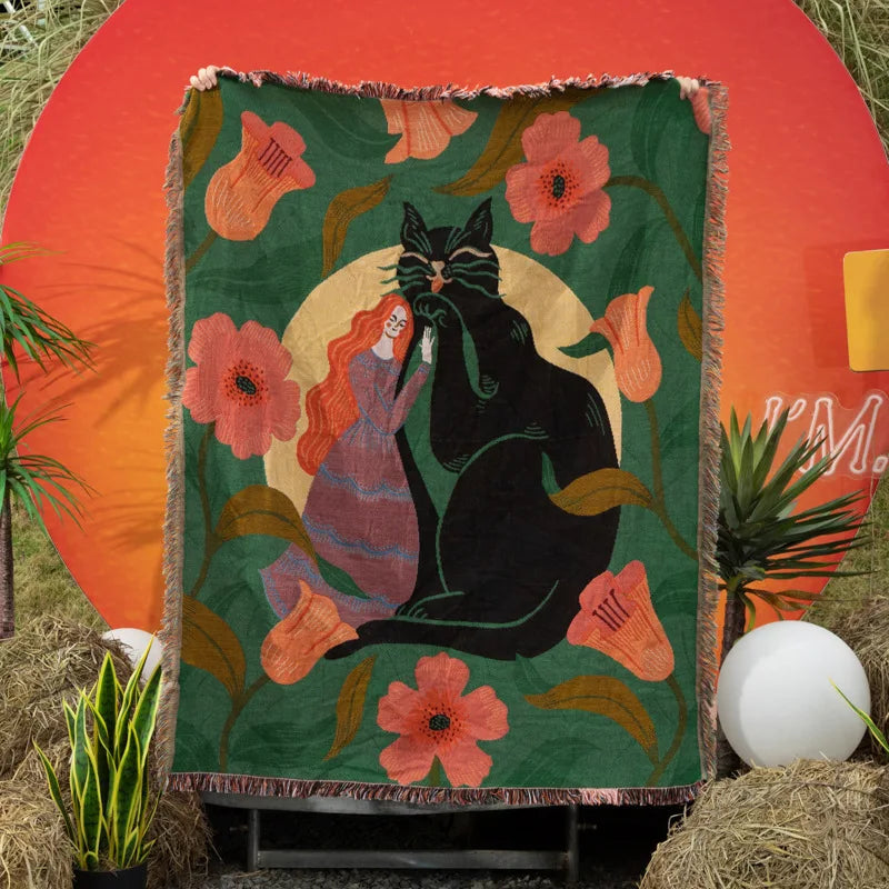 Lisslune | Boho Garden Flower Blanket