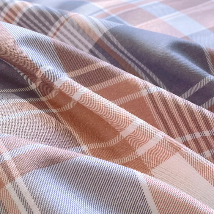 Rynx | Khaki Striped Check Blanket Adults Kids Home Hotel Room Decoration Double Skin-friendly Comfort 100% Cotton Bedding 1 Piece