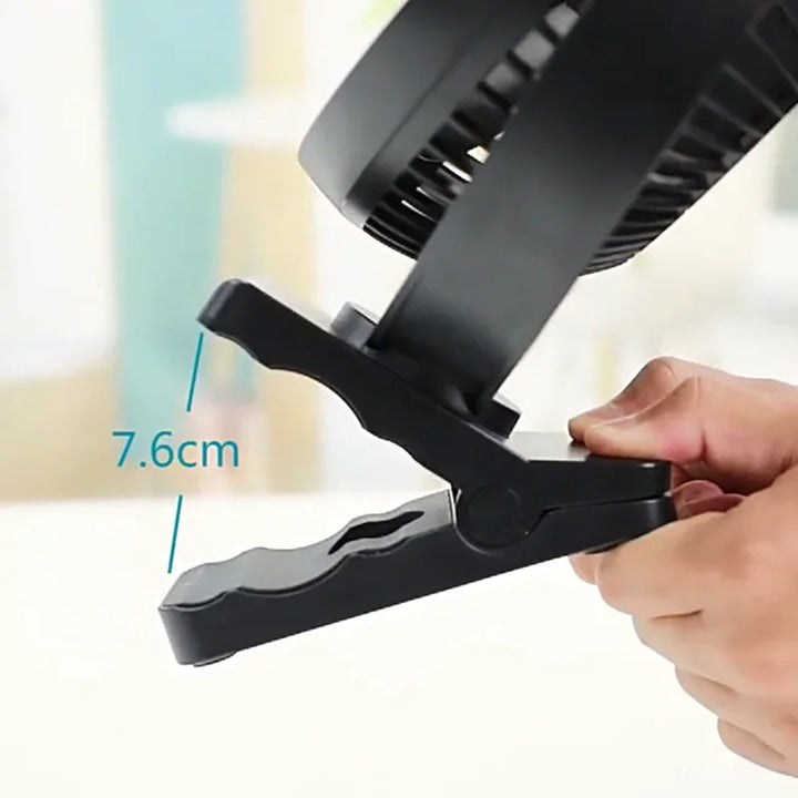Lisslune | Portable USB Rechargeable Fan with 10000mAh Battery & Clip – Zephyr