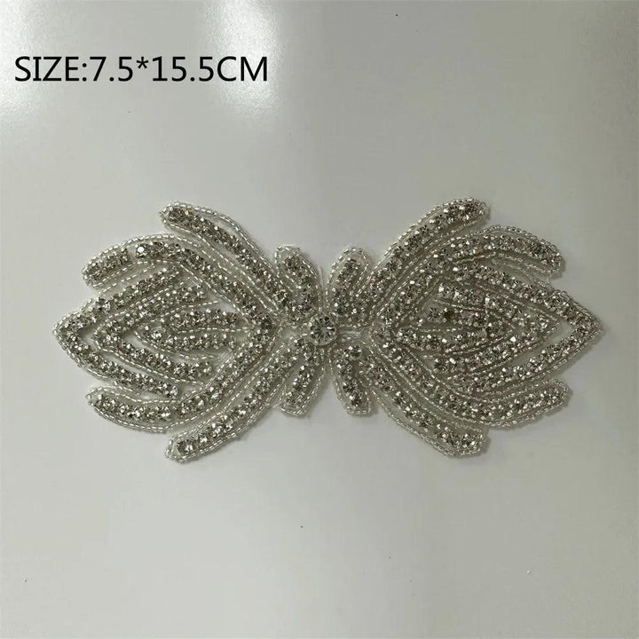 Lisslune | Shining Silver Rhinestone Flower Appliqué: Elegant Fashion Upgrade Accessory