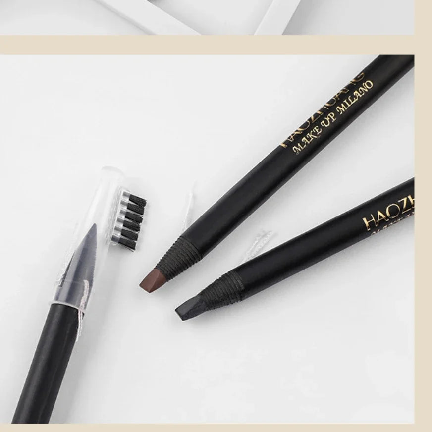 Rynx | High-Quality Pull Eyebrow Pencil Black Leather Makeup Wild Line Eyebrow Pencil Waterproof Hard Cap Flat Head Pencil White Pencil
