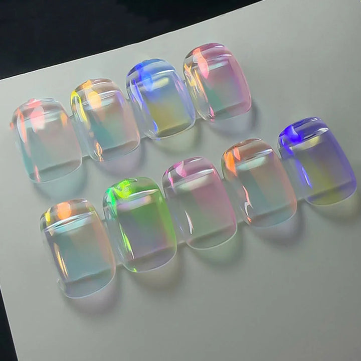 Rynx | Neon Rainbow Chrome Glitter Nails Aura Clear Mirror Effect Neon Chameleon Nail Powder for Manicure Decoration Friction Dust