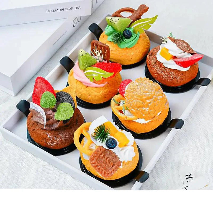Lisslune | Playful Set of 6 Colorful PU Foam Cake Magnets for Creative Home Styling and Photography