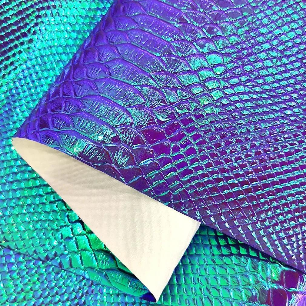Lisslune | Holographic Crocodile Skin Texture Synthetic Leather Craft Sheet