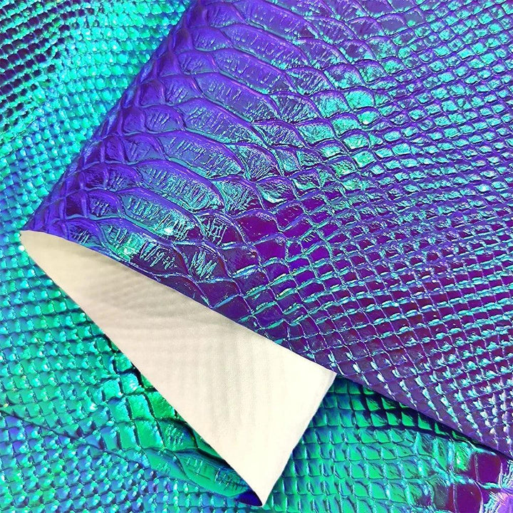 Lisslune | Holographic Crocodile Skin Texture Synthetic Leather Craft Sheet