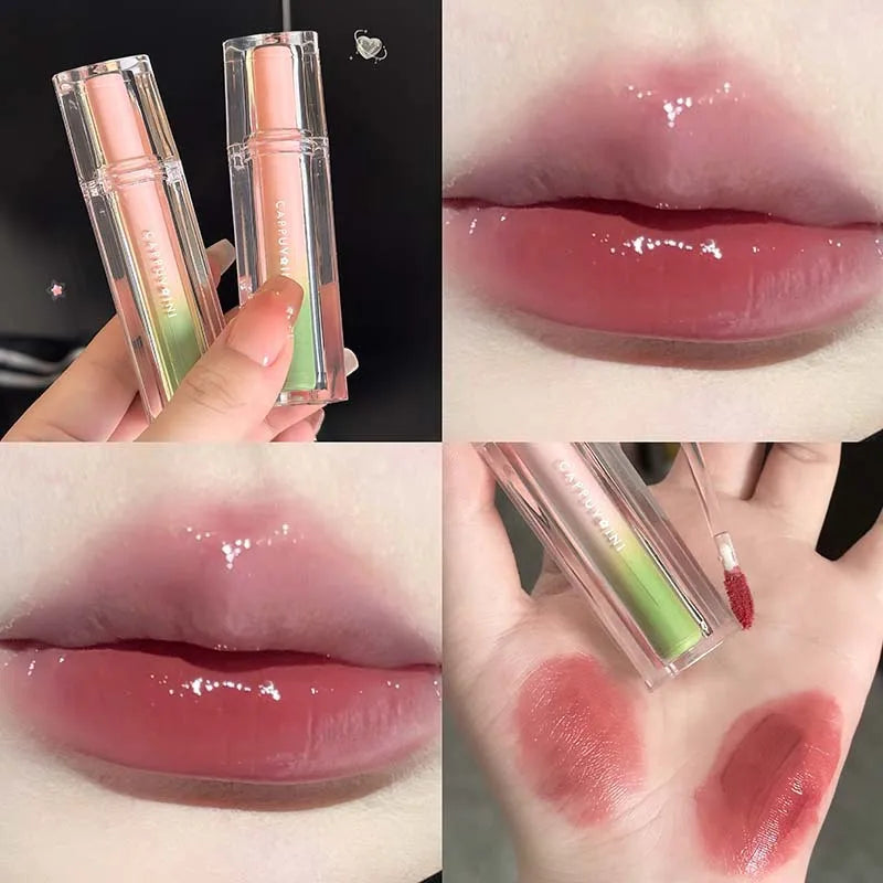 Lisslune | Ice Jelly Glossy Lip Glaze Feuchtigkeitsspendender Glas Lippen Wasser Licht Lippenstift Rose Beere Glasiert Spiegel Lippen Glanz Langanhaltendes Make-up