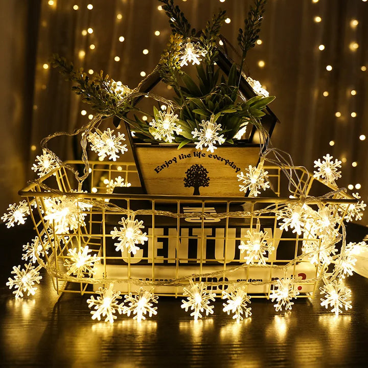 Rynx Snowflake LED Light Christmas Decorations For Home Hanging Garland Christmas Tree Decor Ornament Christmas Xmas Gift New Year