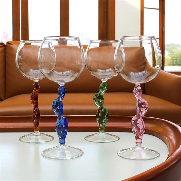Rynx | Cactus Stemware Wine Glass Cocktail Glass Heat Resistant Glass Red Wine Glass Cocktail Goblet Drinking Utensils Barware