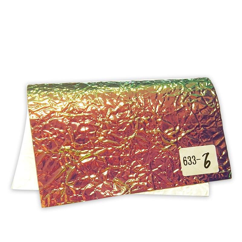 Lisslune | Crinkled Holographic Metallic Synthetic Leather Fabric Sheet for Creative DIY Projects