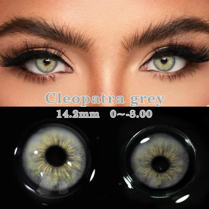 Rynx | 1 Pair Colored Contact Lenses with Prescription Myopia Blue Lenses with Power Gray Pupils Brown Lenses Fashion Annually