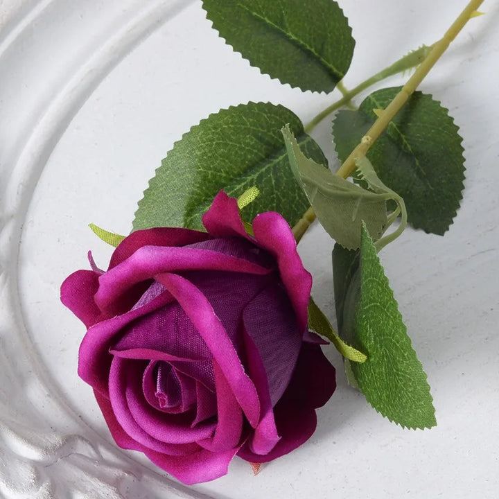 Lisslune | 20 pieces Realistic Velvet Silk Rose Bouquet