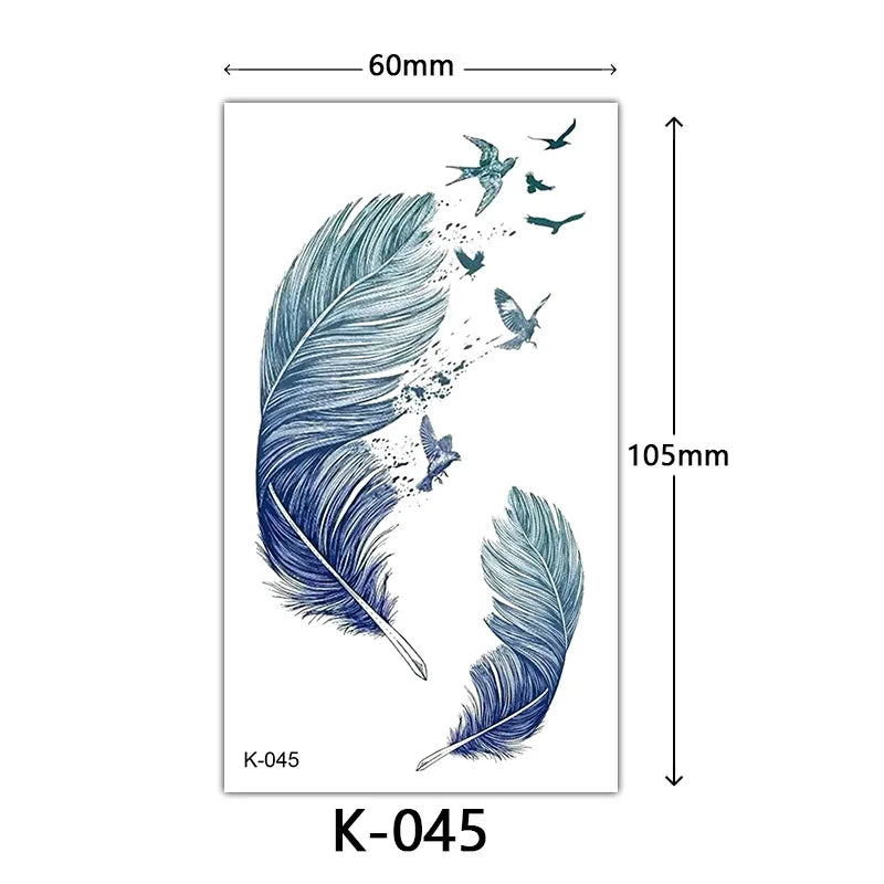 Rynx | New Temporary Tattoo Stickers Sexy Totem Butterfly Dreamcatcher Transfer Flash Tattoo Women Neck Hand Body Art Artificial Tattoos Men