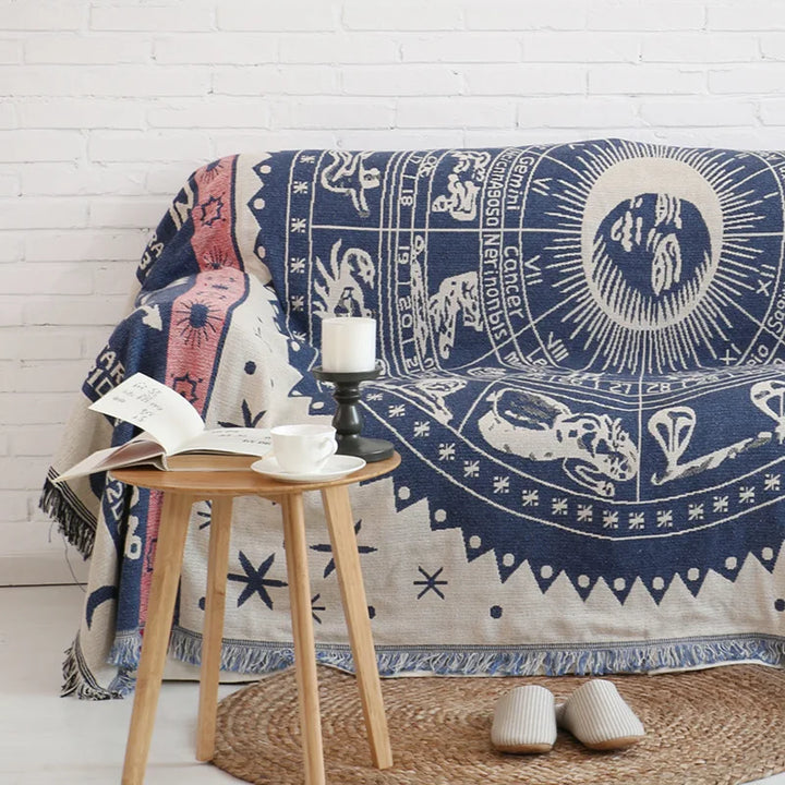 Rynx | Textile City Nordic Warm Throw Blanket White Constellation Modern Simplicity Thick Sofa Cover Multiple Sizes High Quality Bed Blanket