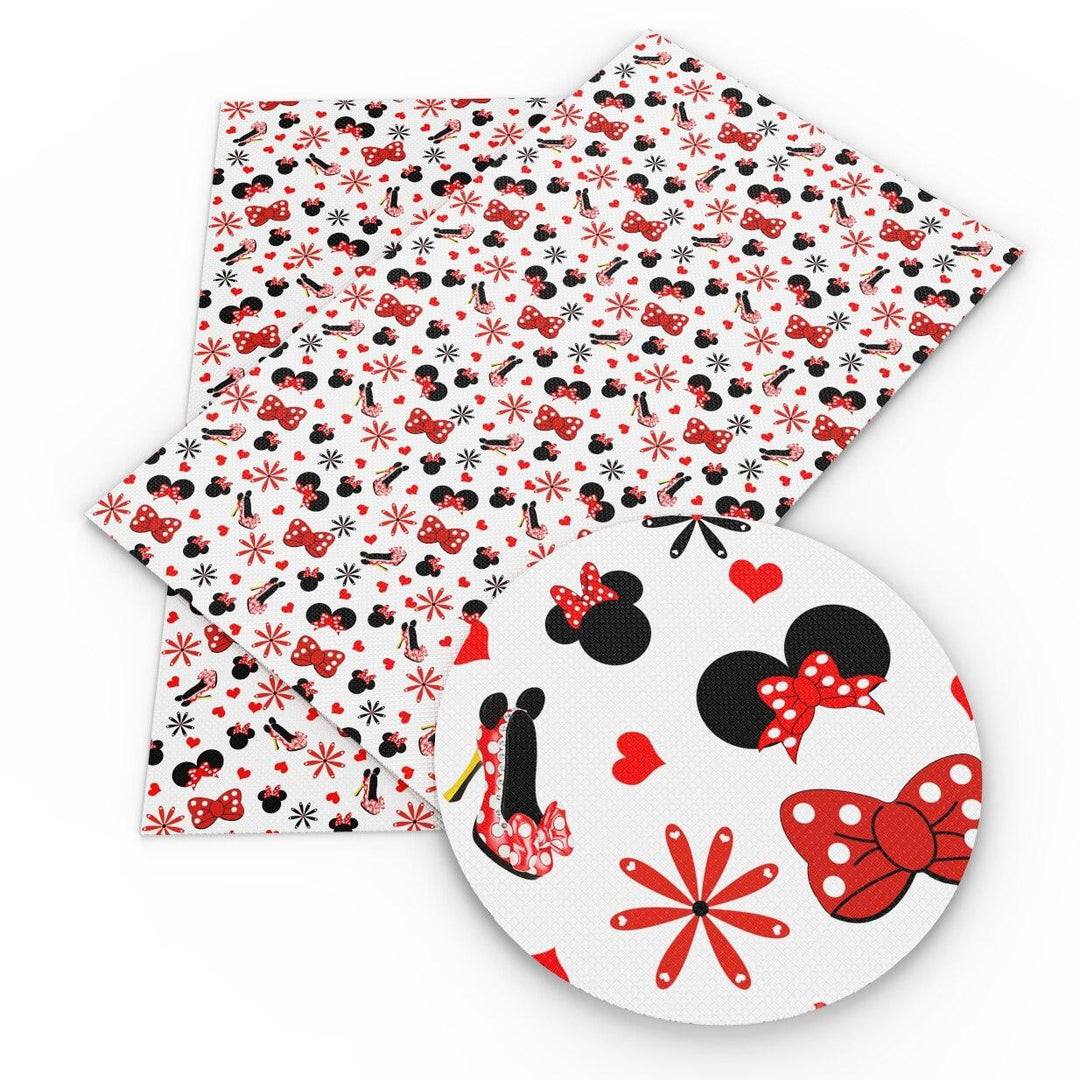 Lisslune | Elegant Minnie Mouse Faux Leather Craft Sheet - Transform Your Projects