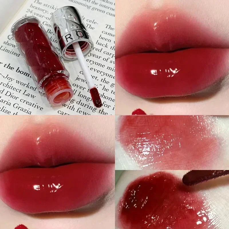 Rynx | 6 Colors Nude Mirror Lip Gloss Clear Moisturizing Hydrating Water Light Glass Gel Filling Lip Glaze Oil Lip Color Cosmetics