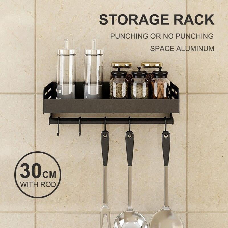 Lisslune | Elegant multifunctional aluminum storage rack with stylish hooks