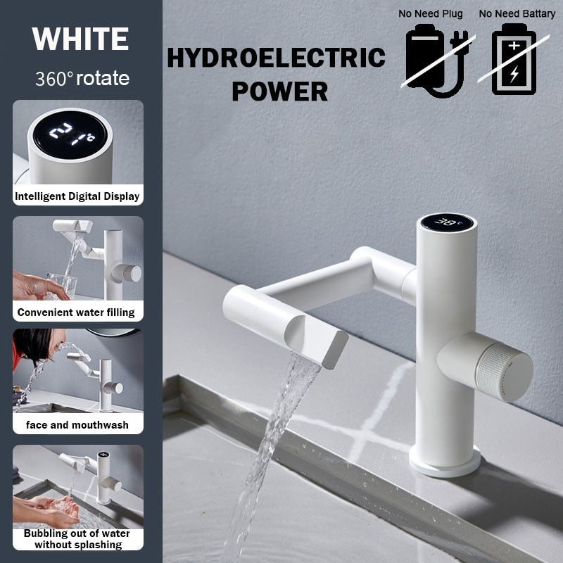 Lisslune | Hydroelectric Rotating Modern Smart Waterfall Faucet