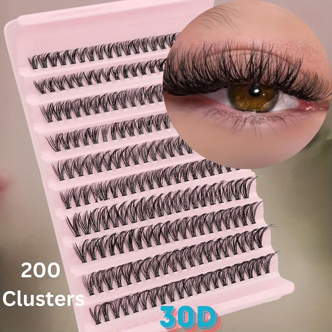 Rynx | 30/40/80D Russian DD Curl Artificial Eyelashes Thick mixed length 8-16mm self-adhesive fluffy style reusable extension eyelashes makeup