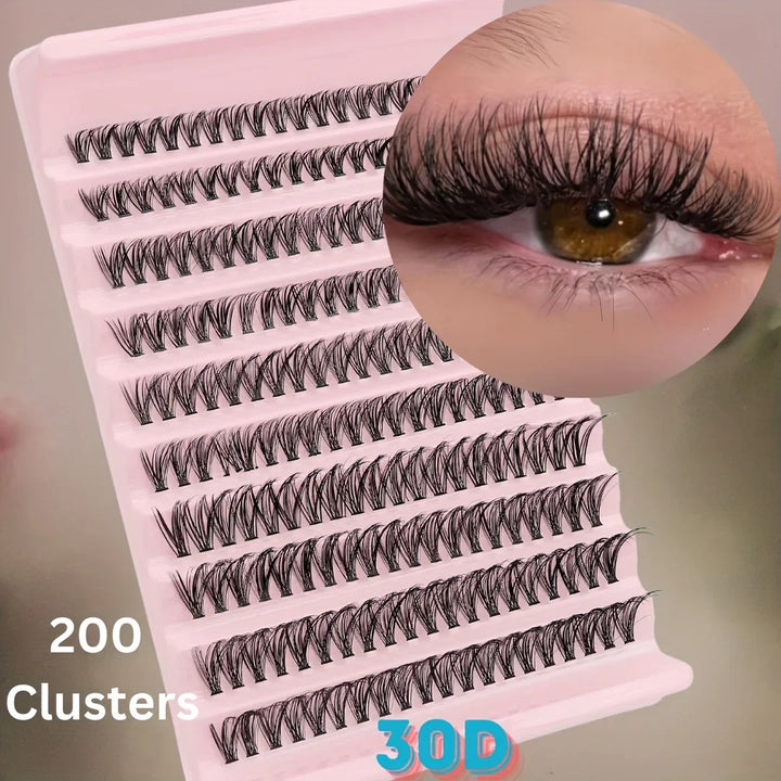 Rynx | 30/40/80D Russian DD Curl Artificial Eyelashes Thick mixed length 8-16mm self-adhesive fluffy style reusable extension eyelashes makeup