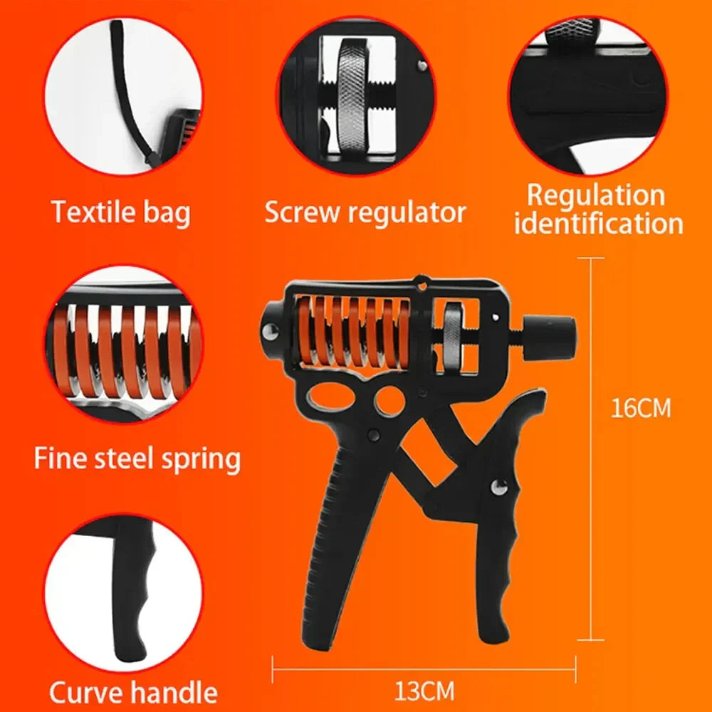 Lisslune | Adjustable 5-165kg Heavy Grip Strengthener - Finger Expander for Arm, Wrist, and Forearm Training