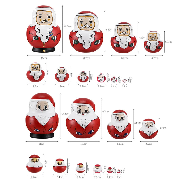 Lisslune | 10 pieces/set wooden Russian matryoshka dolls