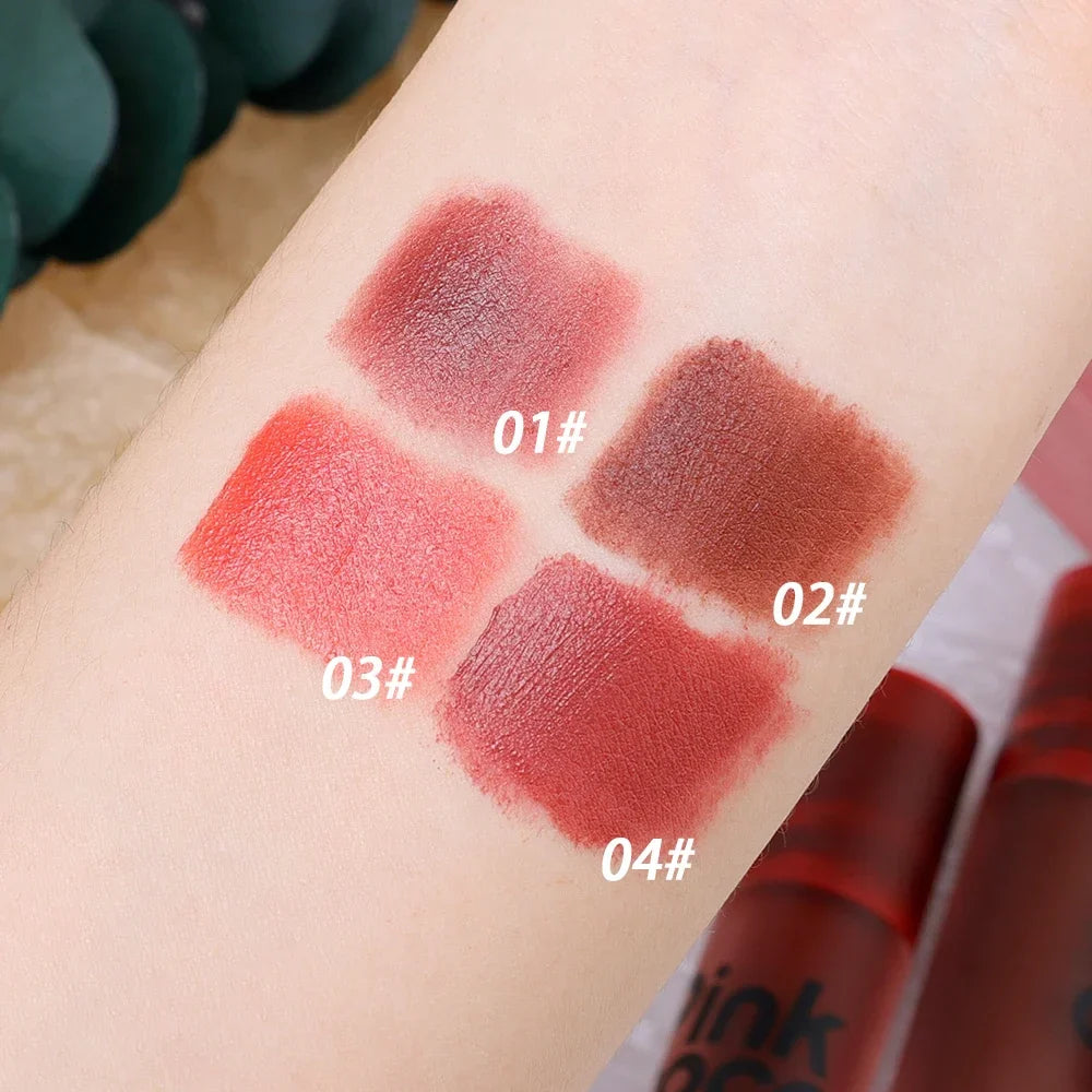 Rynx | Velvet Matte Liquid Lipstick Makeup Waterproof Long-lasting Moisturizing Lip Mud Gentle Nude Brown Lip Color Pigments Lip Gloss