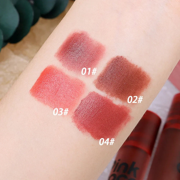Rynx | Velvet Matte Liquid Lipstick Makeup Waterproof Long-lasting Moisturizing Lip Mud Gentle Nude Brown Lip Color Pigments Lip Gloss