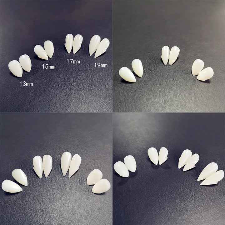 Rynx | 1 Pair Halloween Vampire Teeth Fangs Prosthesis Party Costume DIY Cosplay Props Artificial Teeth Resin Fangs Zombie Masquerade Prop