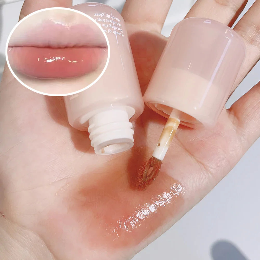 Rynx | Mirror Water Lip Gloss Transparent Glass Gel Lip Lacquer Waterproof Moisturizing Liquid Lipstick Nude Clear Shade Korean Makeup