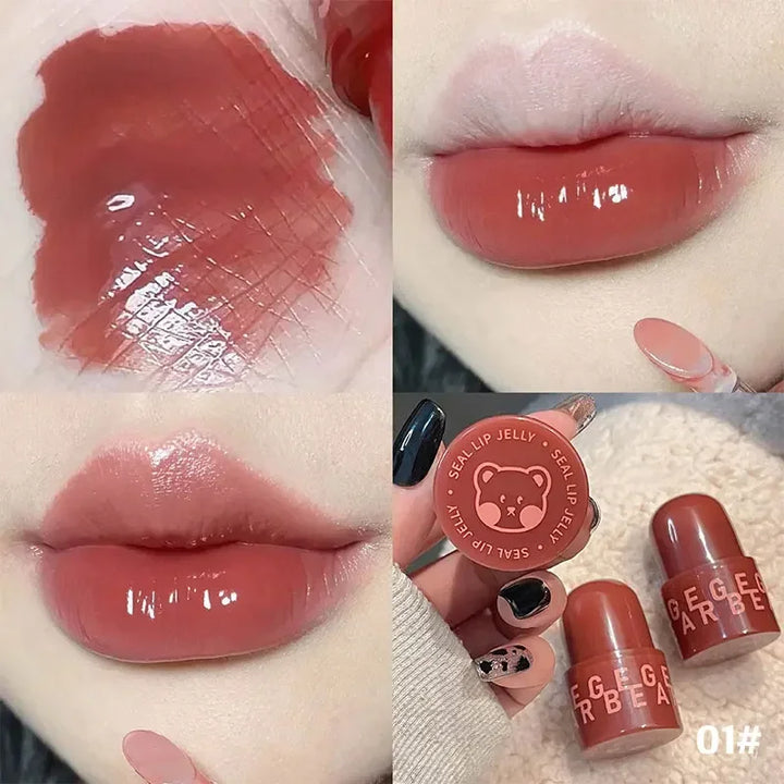 Rynx | Mirror Clear Lipstick Bear Seal Lip Balm Waterproof Moisturizing Long-lasting No Fading Lip Gloss Makeup for Women Korean Cosmetics
