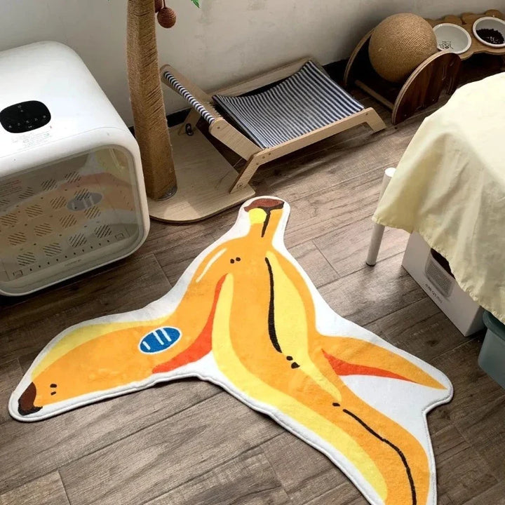 Rynx | Irregular bedroom decoration banana rug creative cute rugs for the living room fluffy soft bedroom rug thick plush floor mat