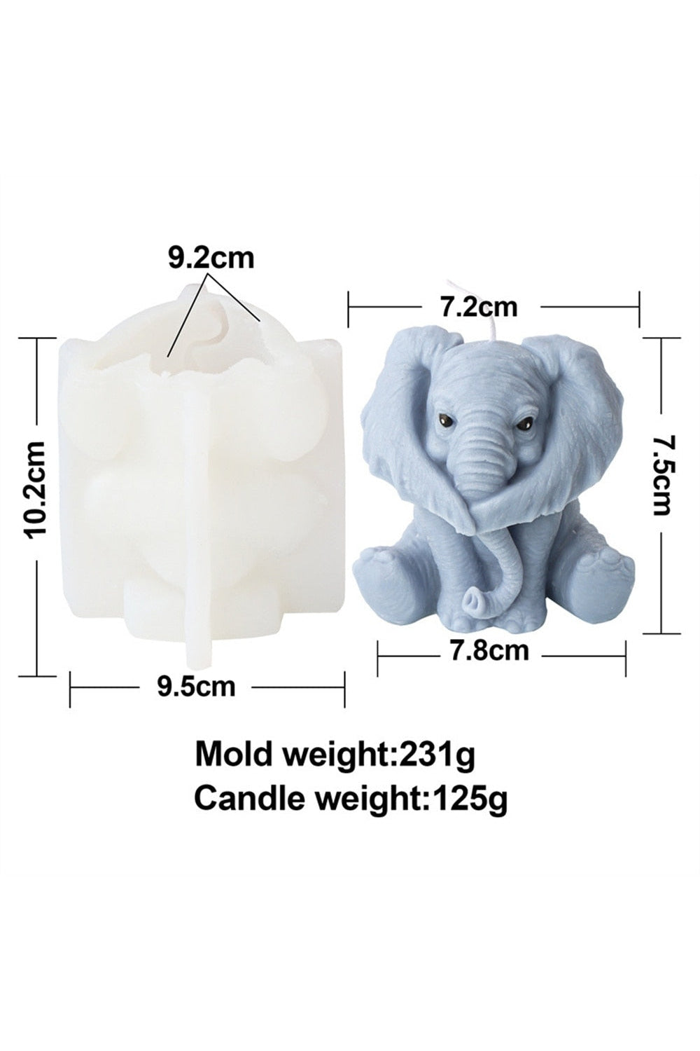 Lisslune | Elephant Candle Mold Design