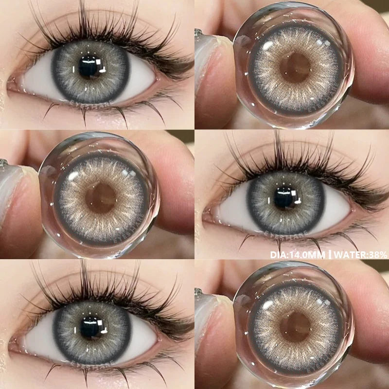 Rynx | New 1 Pair of Contact Lenses in Natural Color for Eyes Blue Lenses Gray Pupil Lens Brown Lens Yearly Cosmetic Green Contacts