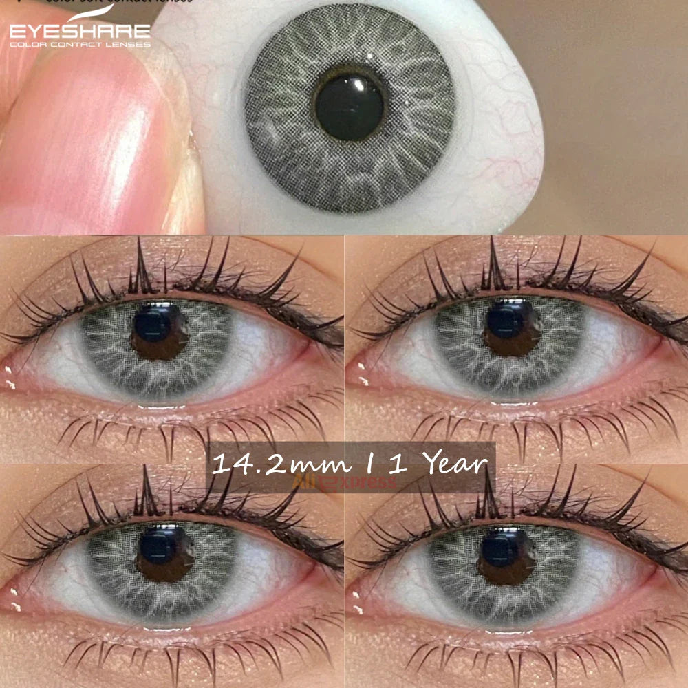 Rynx | Natural colored contact lenses for green eyes Blue contact lenses Brown beauty contact lenses Annual 2 pieces/pair Gray lenses