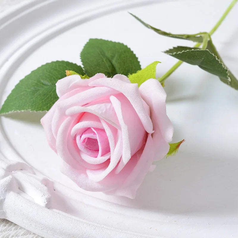 Lisslune | 20 pieces Realistic Velvet Silk Rose Bouquet