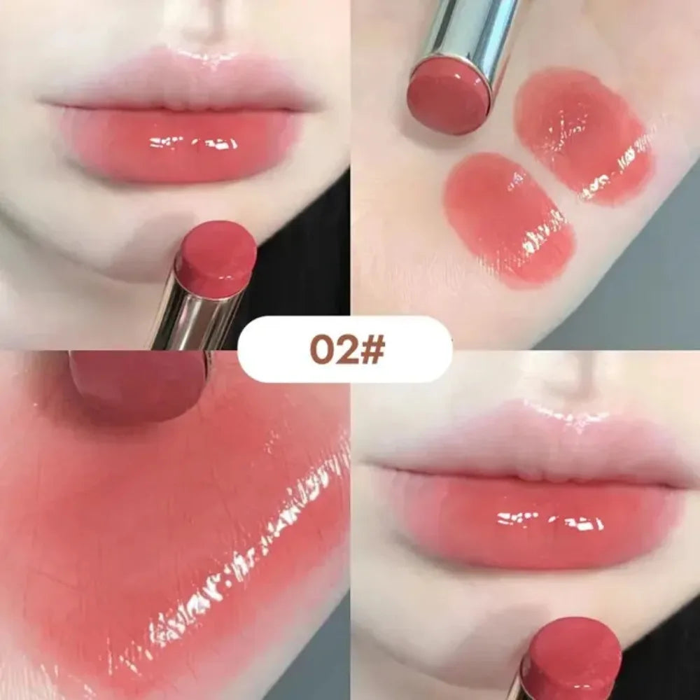 Rynx | 6 Colors Silky Glossy Lipstick Gege Bear Pump Lips Moisture Water Bomb Comfortable Ultra Shine Non-Sticky Cup Lip Balm Makeup