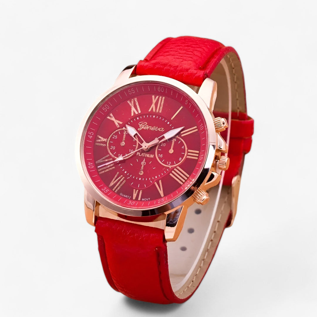 Lisslune | Camille Womens Waterproof Leather Strap Watch 42mm