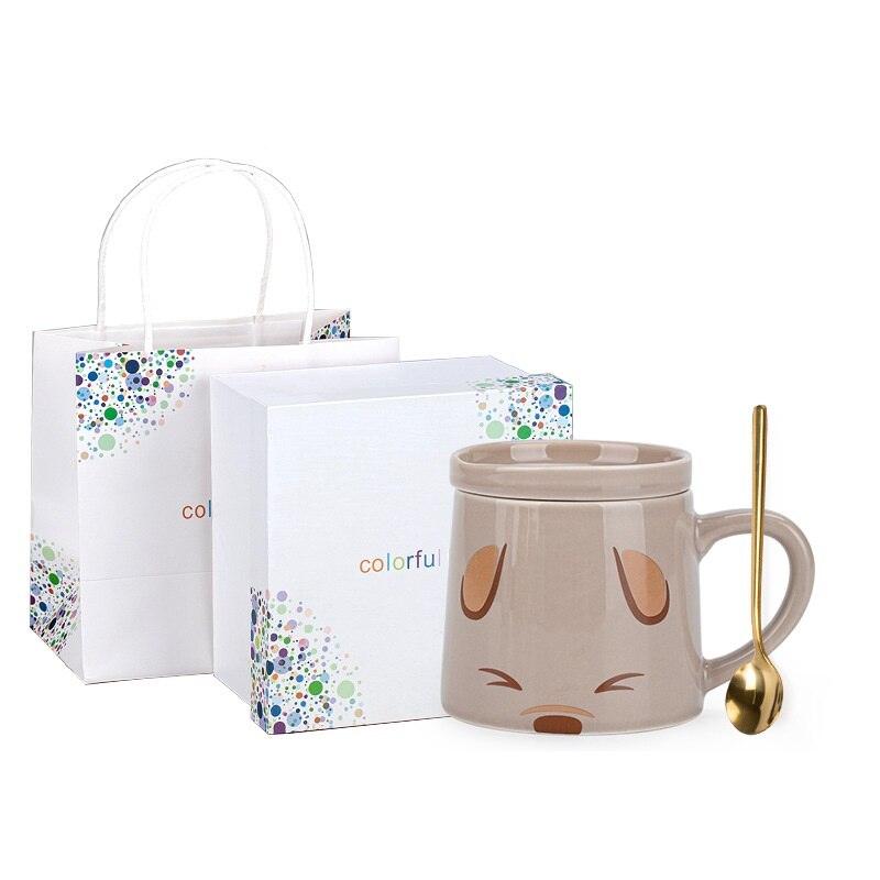 Lisslune | Beautiful cat-inspired ceramic mug set with matching spoon and lid
