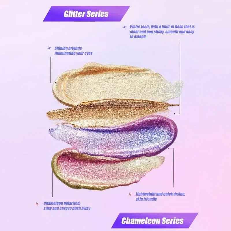 Rynx | Pearl Chameleon Liquid Eyeshadow Diamond Shimmer Fine Sparkling Glitter Eyeshadow Lying Silk Caterpillar Highlighter Quick-Drying