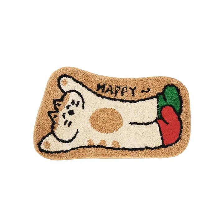 Rynx | Cute Tufting Cat Dog Bathroom Mat Cartoon Bathroom Rug Entrance Mat Floor Anti-Slip Pad Aesthetic Home Decor 40x70cm