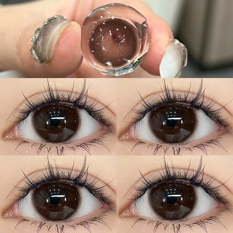 Rynx | 2 pieces of natural colored contact lenses for prescription eyes high-quality brown eyes circular beautiful pupil fast shipping